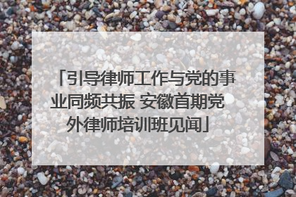 引导律师工作与党的事业同频共振 安徽首期党外律师培训班见闻