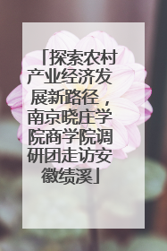 探索农村产业经济发展新路径，南京晓庄学院商学院调研团走访安徽绩溪