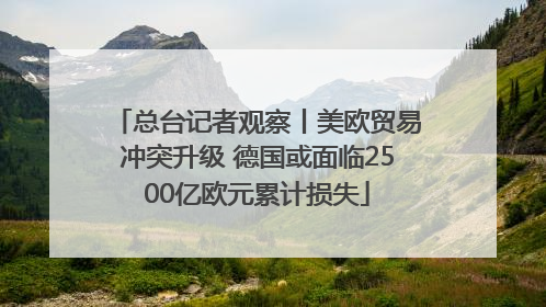 总台记者观察丨美欧贸易冲突升级 德国或面临2500亿欧元累计损失