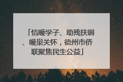 情暖学子、助残扶弱、暖巢关怀，德州市侨联聚焦民生公益
