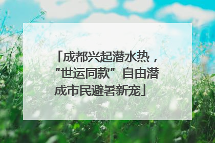 成都兴起潜水热，“世运同款”自由潜成市民避暑新宠