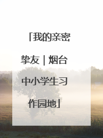 我的亲密挚友｜烟台中小学生习作园地