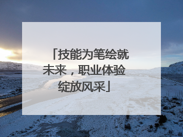 技能为笔绘就未来，职业体验绽放风采