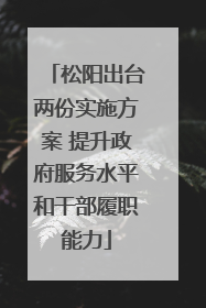 松阳出台两份实施方案 提升政府服务水平和干部履职能力