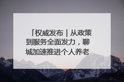 权威发布｜从政策到服务全面发力，聊城加速推进个人养老金制度落地
