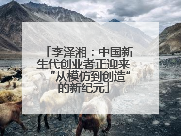 李泽湘：中国新生代创业者正迎来“从模仿到创造”的新纪元
