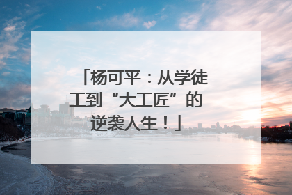 杨可平：从学徒工到“大工匠”的逆袭人生！