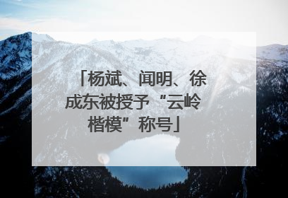 杨斌、闻明、徐成东被授予“云岭楷模”称号