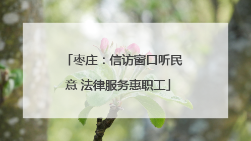 枣庄：信访窗口听民意 法律服务惠职工