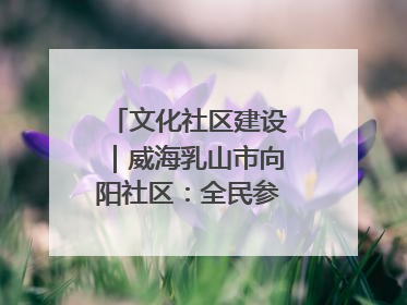 文化社区建设｜威海乳山市向阳社区：全民参与 共建共享