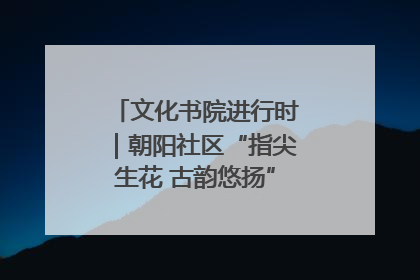 文化书院进行时｜朝阳社区“指尖生花 古韵悠扬”公益课堂开课了
