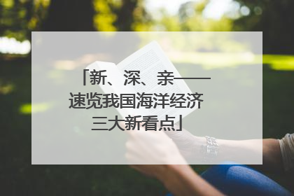新、深、亲——速览我国海洋经济三大新看点