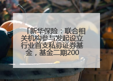 新华保险：联合相关机构参与发起设立行业首支私募证券基金，基金二期200亿元已募集完毕