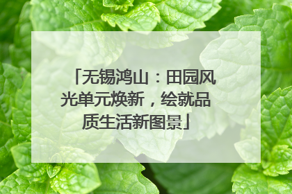 无锡鸿山：田园风光单元焕新，绘就品质生活新图景