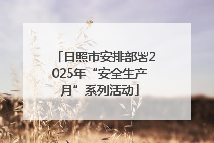 日照市安排部署2025年“安全生产月”系列活动