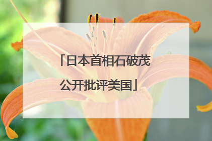 日本首相石破茂公开批评美国