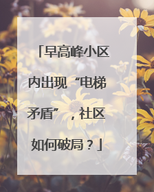 早高峰小区内出现“电梯矛盾”，社区如何破局？