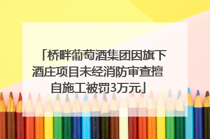 桥畔葡萄酒集团因旗下酒庄项目未经消防审查擅自施工被罚3万元