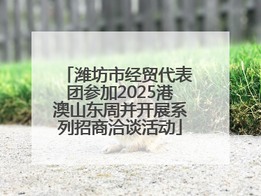潍坊市经贸代表团参加2025港澳山东周并开展系列招商洽谈活动