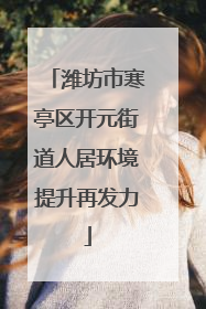 潍坊市寒亭区开元街道人居环境提升再发力