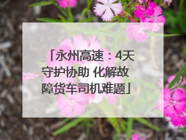 永州高速：4天守护协助 化解故障货车司机难题