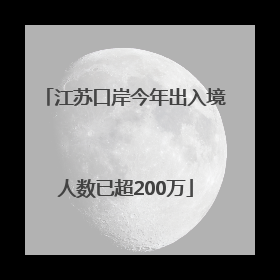 江苏口岸今年出入境人数已超200万