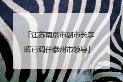 江苏南京市副市长李晖已调任泰州市领导