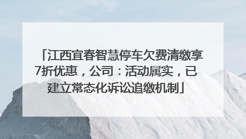 江西宜春智慧停车欠费清缴享7折优惠，公司：活动属实，已建立常态化诉讼追缴机制