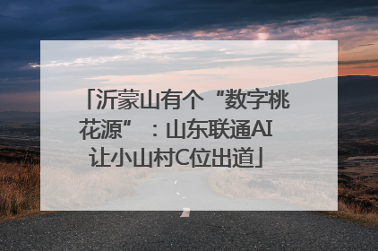 沂蒙山有个“数字桃花源”：山东联通AI让小山村C位出道