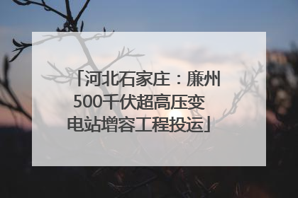 河北石家庄：廉州500千伏超高压变电站增容工程投运