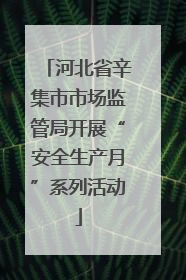 河北省辛集市市场监管局开展“安全生产月”系列活动