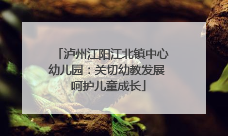 泸州江阳江北镇中心幼儿园：关切幼教发展 呵护儿童成长
