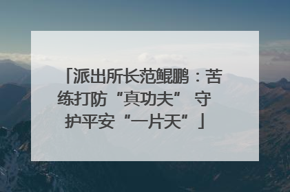 派出所长范鲲鹏：苦练打防“真功夫” 守护平安“一片天”