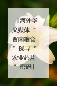 海外华文媒体“晋南粮仓”探寻“农业芯片”密码