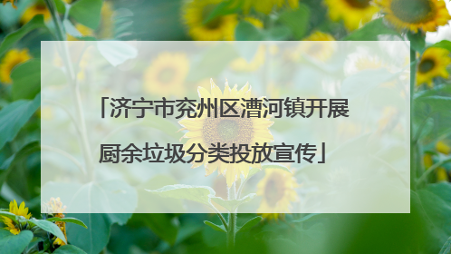 济宁市兖州区漕河镇开展厨余垃圾分类投放宣传