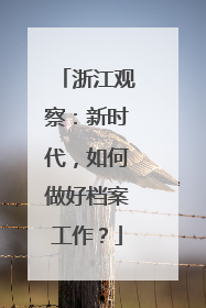 浙江观察：新时代，如何做好档案工作？