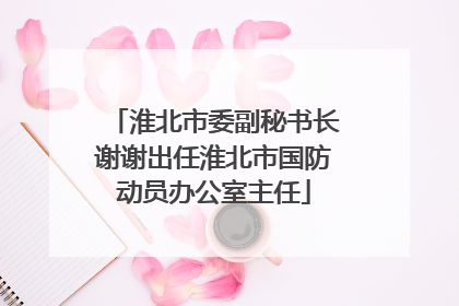 淮北市委副秘书长谢谢出任淮北市国防动员办公室主任