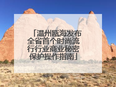 温州瓯海发布全省首个时尚流行行业商业秘密保护操作指南