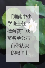 湖南中小学班主任“擂台赛”获奖名单公示 有你认识的吗？