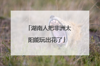 湖南人把非洲太阳能玩出花了