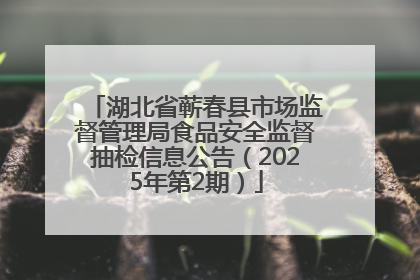 湖北省蕲春县市场监督管理局食品安全监督抽检信息公告（2025年第2期）