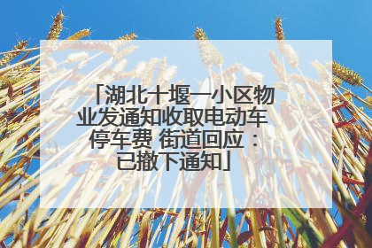 湖北十堰一小区物业发通知收取电动车停车费 街道回应：已撤下通知