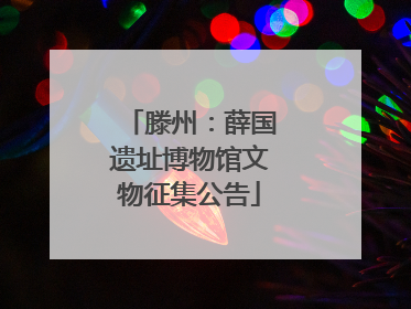 滕州：薛国遗址博物馆文物征集公告
