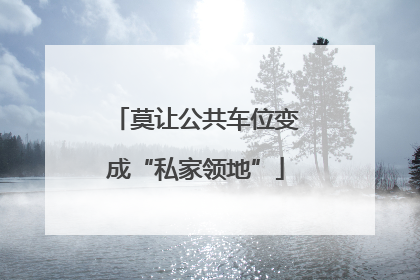 莫让公共车位变成“私家领地”