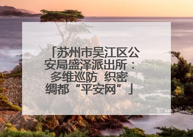 苏州市吴江区公安局盛泽派出所：多维巡防  织密绸都“平安网”