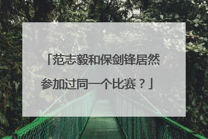 范志毅和保剑锋居然参加过同一个比赛？