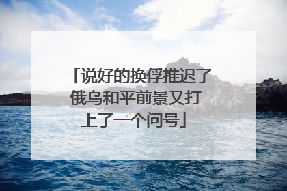 说好的换俘推迟了 俄乌和平前景又打上了一个问号