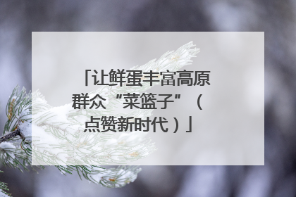 让鲜蛋丰富高原群众“菜篮子”（点赞新时代）