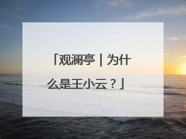 观澜亭｜为什么是王小云？