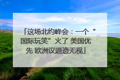这场北约峰会：一个“国际玩笑”火了 美国优先 欧洲议题遭无视